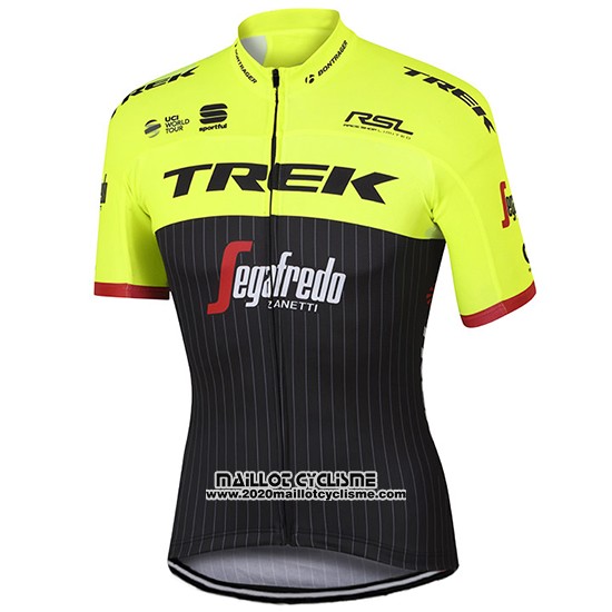 2017 Maillot Ciclismo Trek Segafredo Vert et Noir Manches Courtes et Cuissard
